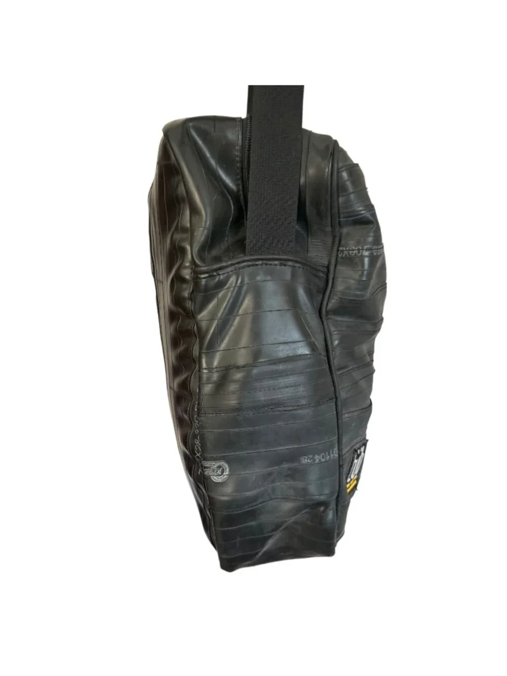 tub Recycled Inner Tube Rubber Messenger Bag Black‎ Handmade Waterproof Upcycle
